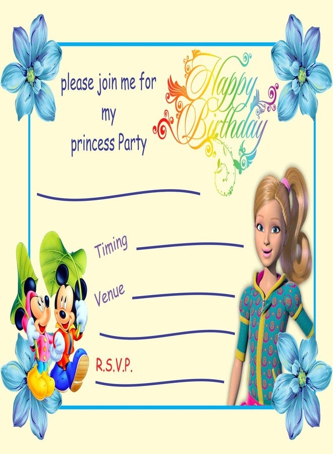 Askprints Birthday Metallic card Invitations with Enveopes - Kids Birthday Party Invitations for Girls (25 Count) BPC-201 - Image 1